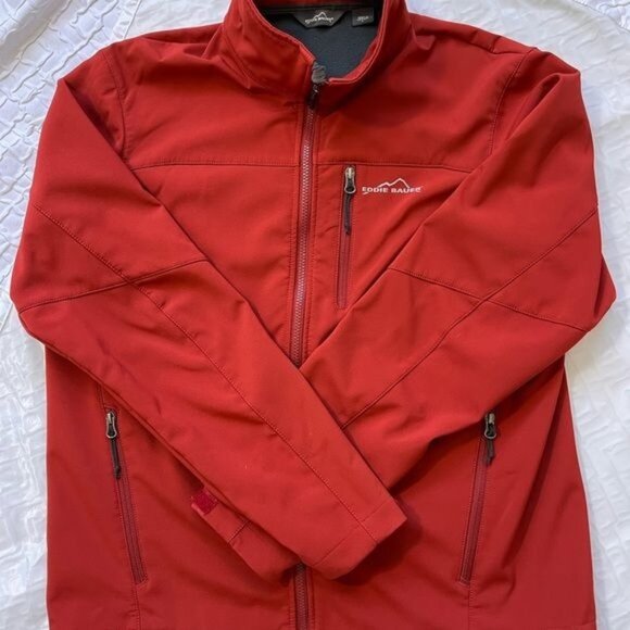 Eddie Bauer Other - Eddie Bauer Windbreaker Jacket Coat Dark Orange many Pockets  size L